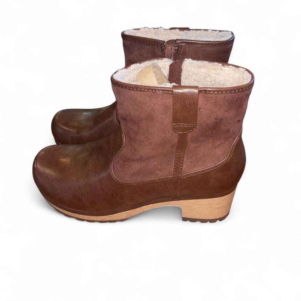 universal threads brown leather ankle boot 8.5 - Picture 5 of 6